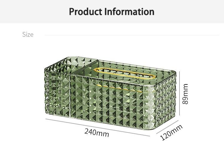 Diamond pattern tissue box with compartment - Image 3