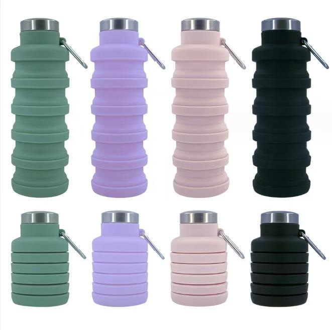 Foldable silicone water bottle 500ml