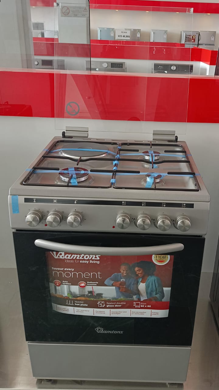 *Ramtons 3G+1E 60X60 SILVER COOKER - RC/606 (1YR WRTY) *