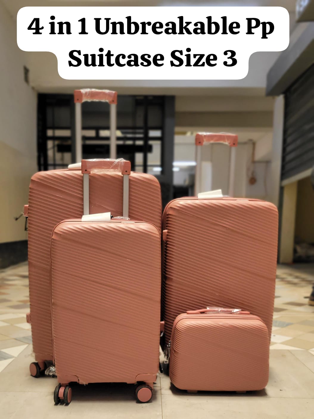 Fashion 4 in 1 Unbreakable PP Suitcase Size 3