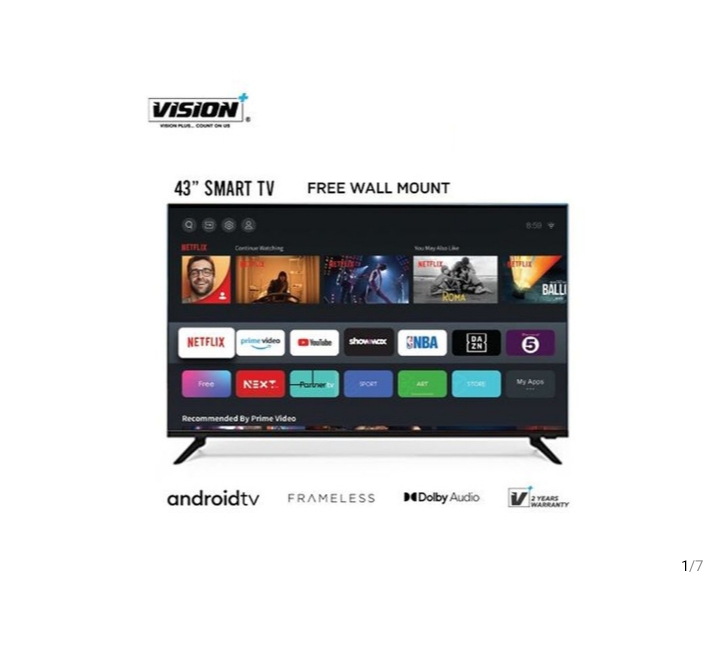 43" Full HD Android Frameless Smart Tv ,Dvb-T2/S2 +Free Wall Bracket (2yr WRTY)