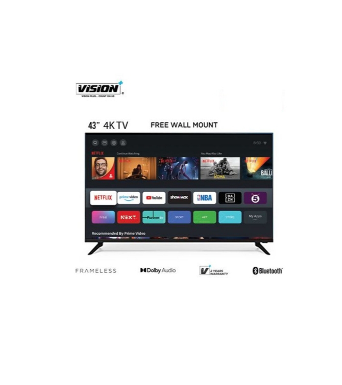 Vision plus VP8843KV- 43" 4K Frameless V+OS Smart Tv