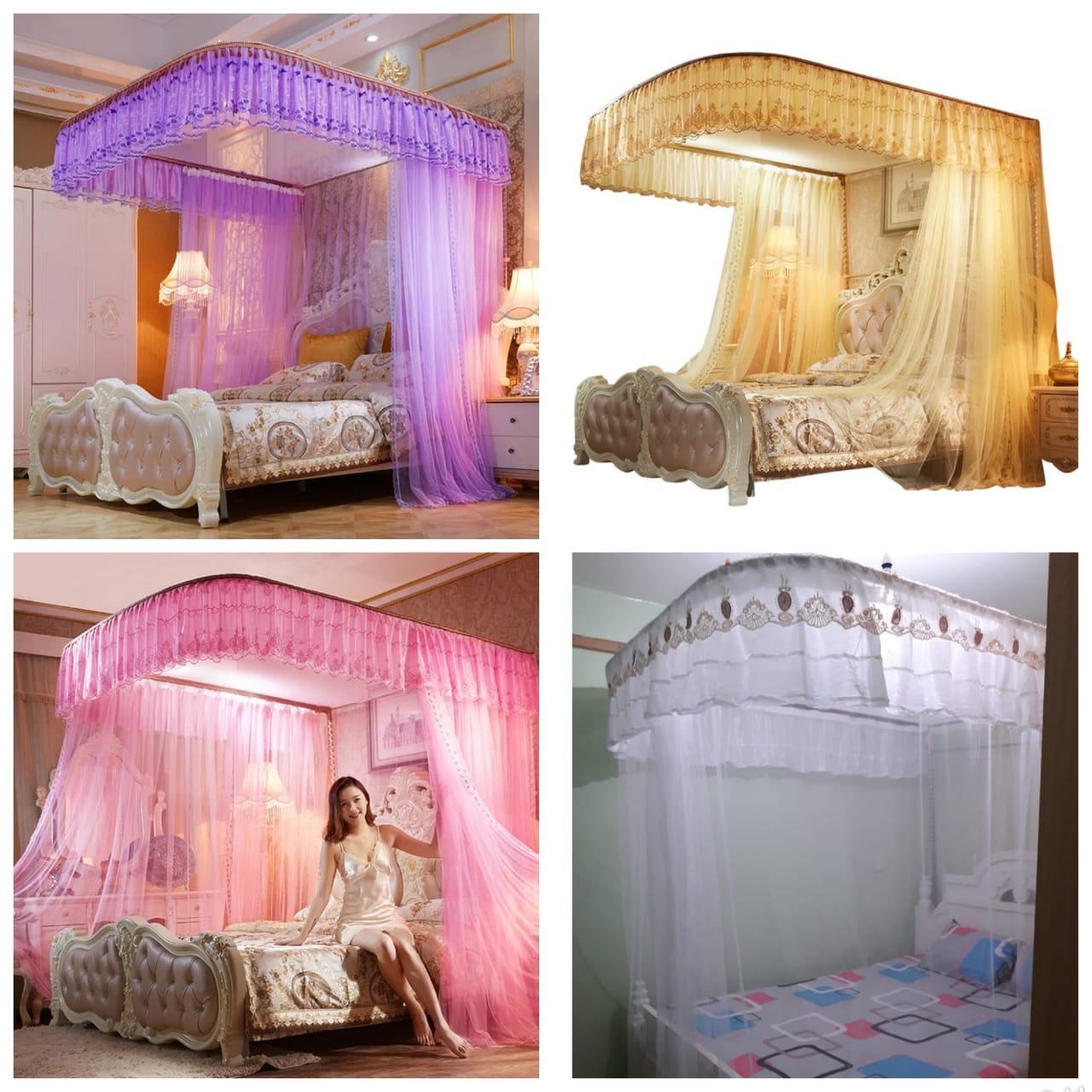 Restocked Two Stand Rail Mosquito Net with Sliding Rails*  *6/6*