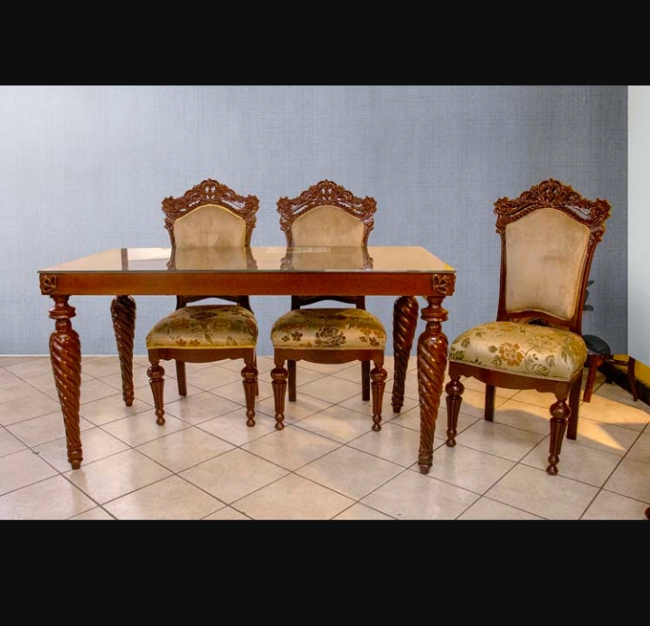 Rustic Regal antique dining table set
