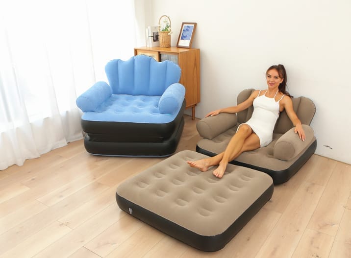 5 in 1 inflatable Couch lazy Sofa bed with L-shaped armrest