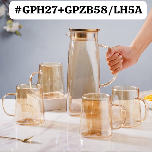 5PC SET BOROSILICATE GLASS SET GPH27+GPZB58/LH5A/S
