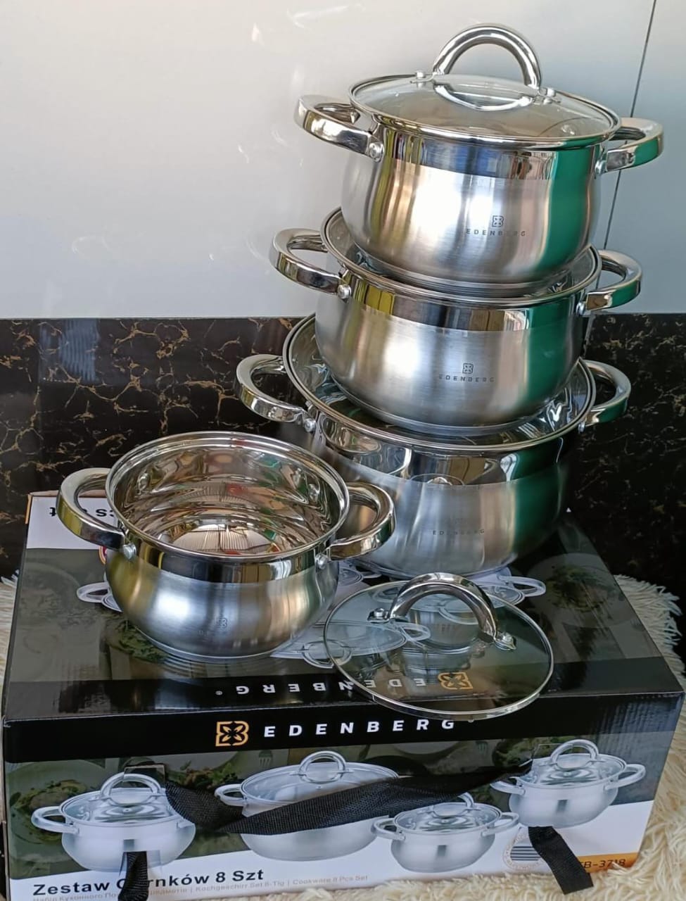 CLEARANCE OFFER 10 pieces Edenberg EB-3719 'pot shaped' stainless steel  cookware set