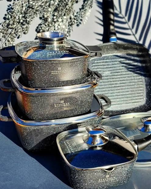 EB_3986  10PCS EDENBERG GRANITE COOKWARE SET