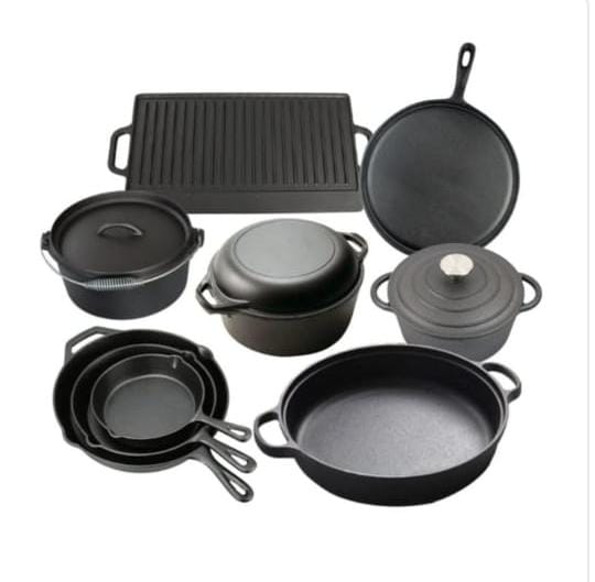 12pcs Raw  cast cookware set