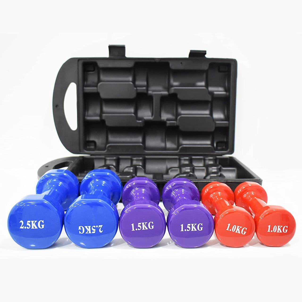 *Neoprene Coated Dumbell Set(Packed in a case)*