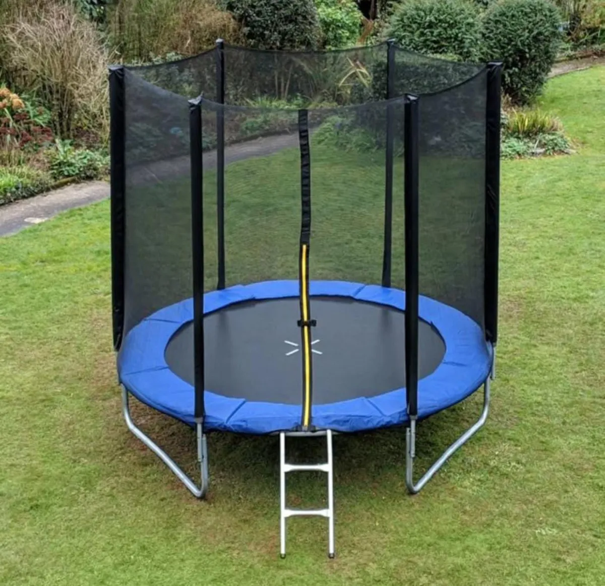 Outdoor Round Trampoline with Safety Net & Ladder (Blue) - Image 2