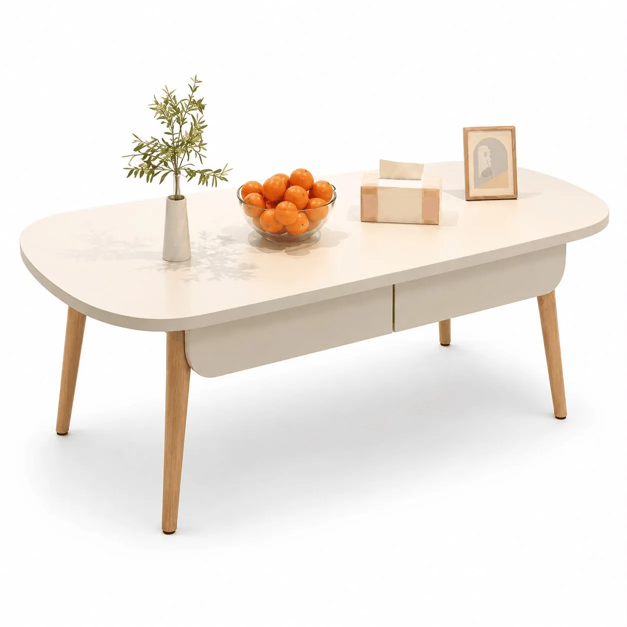 Coffee table with inbuilt storage drawers