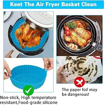 Pack Air Fryer Silicone Baking Tray Reusable Air Fryer Round Silicone Insert