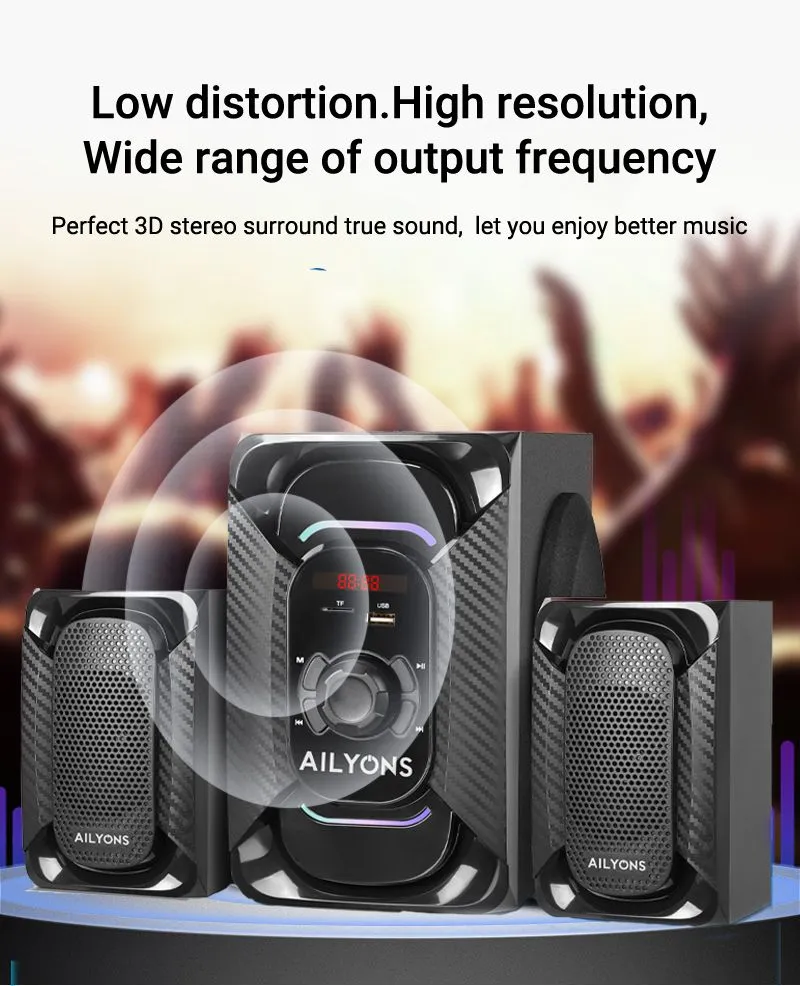 AILYONS ECS2401 2.1CH SubWoofer Home Theatrer Multi Media Speaker System, 1YR WRTY - Image 4