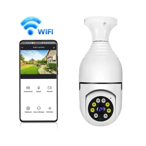 360° PANORAMIC BULB CCTV PTZ PAN & TILT ROTATING CAMERA 360° PANORAMIC BULB CCTV WIFI HOTSPOT CAMERA WITH LED MOTION SENSOR LIGHTS. CCTV 360 SECURITY SURVEILLANCE PANORAMIC CAMERA WITH 2 WAY AUDIO COM