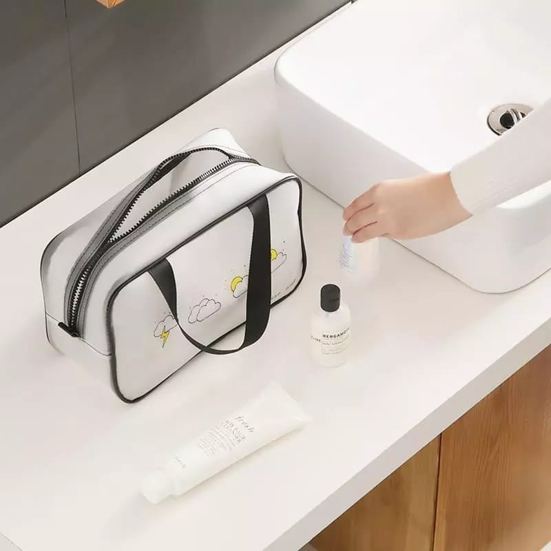 Women 4pc set Transparent Necessary Cosmetic Bag - Image 5