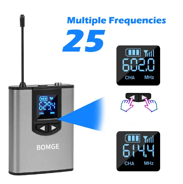 BOMGE Dual Wireless Lavalier Mic System for iPhone, Camera & Video Recording - Image 5