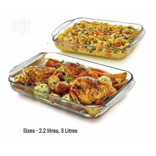 Signature 2pcs Glass Set Of Rectangular Baking Trays