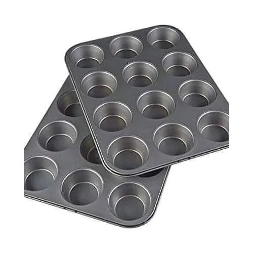12 Holes Cup Cake Baking Tins + FREE Bread Baking Tin