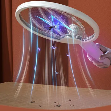 Mosquito Swatter Killer Led Light Hand-Held Racket Kitchen Room Electric Fly Insect Zapper Killer-Assorted Colors Assorted Colors S - Image 2