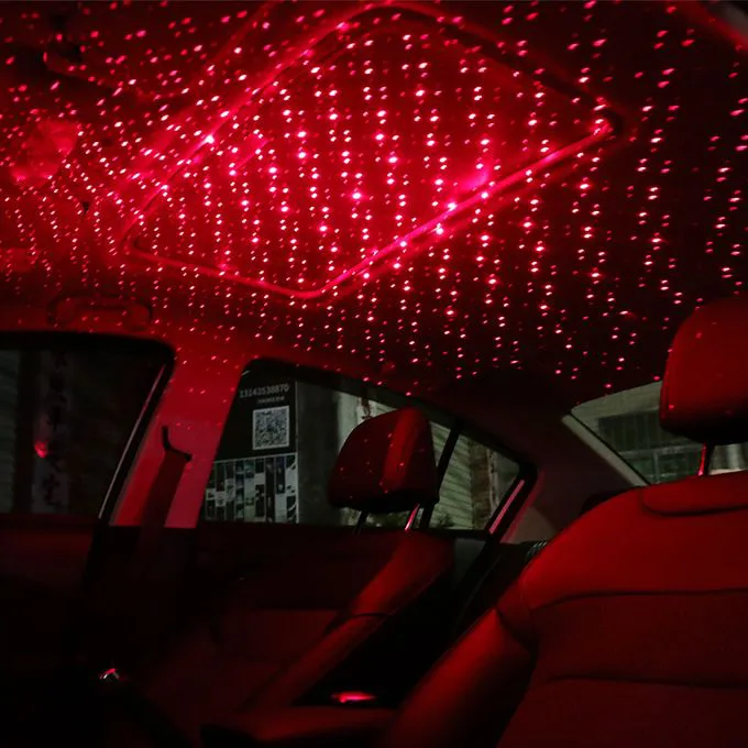 Mini LED Car Roof Star Light Laser Atmosphere Ambient Projector USB Decorative Lamp