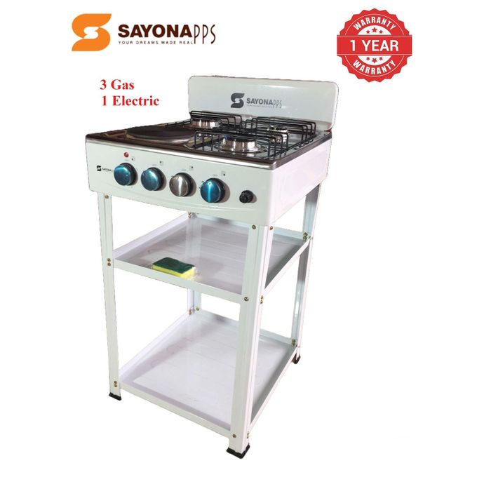 Sayona Automatic All 4-Gas Burners Cooker With Storage Compartment