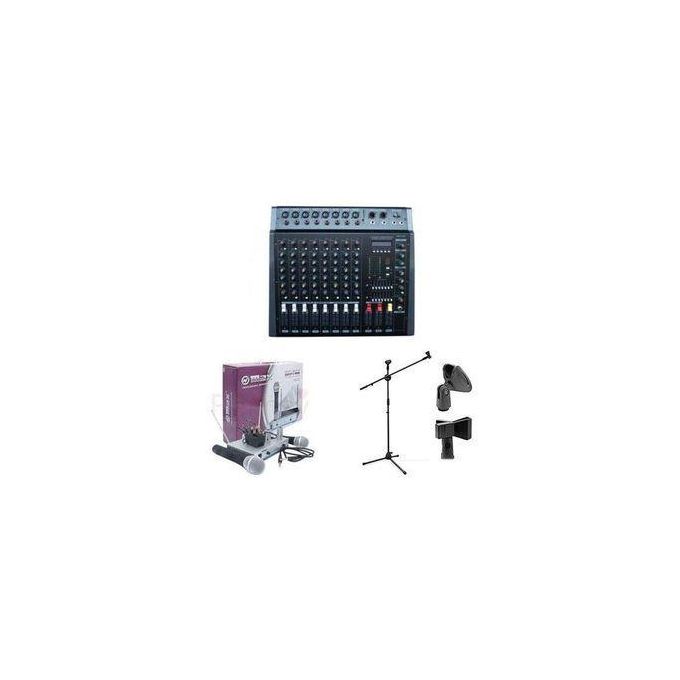 Bromax Omax Mixer 8 Channel With Free Wireless Microphone And Mic Stand - Image 2