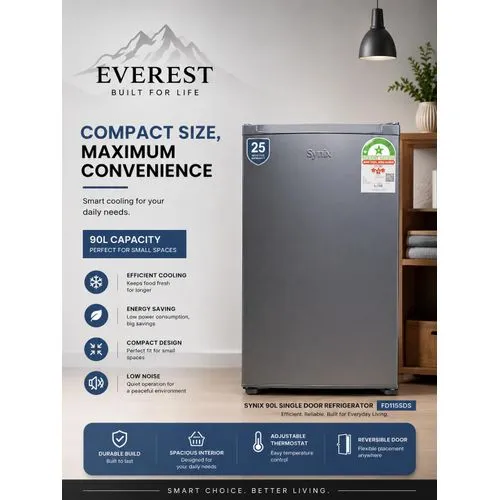 90L Single Door Refrigerator FD115SDS – Compact & Energy-Saving Fridge - Image 3