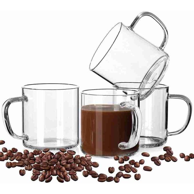 Nice One Set Of 6pcs 350ML High Quality Tea Coffee Milk Chai Glass Cup Mugs (JZB-12411-5 GLASS CUP C)