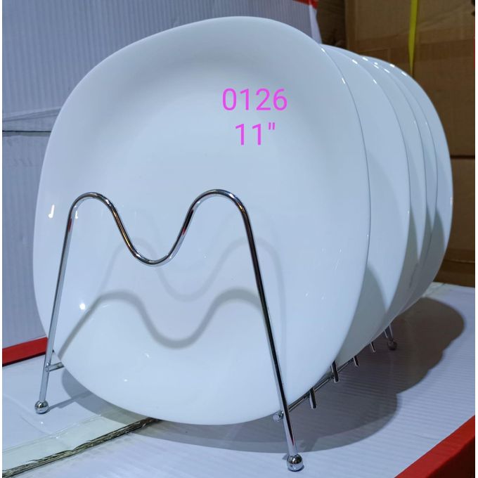 Sundabest Set Of 6 Heavy Ceramic Dinner Plates- White