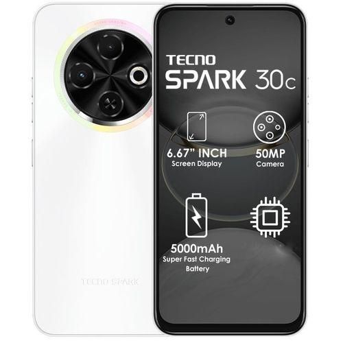 Tecno Spark 30c, 6.67'' HD+, UP to 8GB RAM + 128GB ROM (Dual Sim) 50MP, 5000 mAh - Orbit White