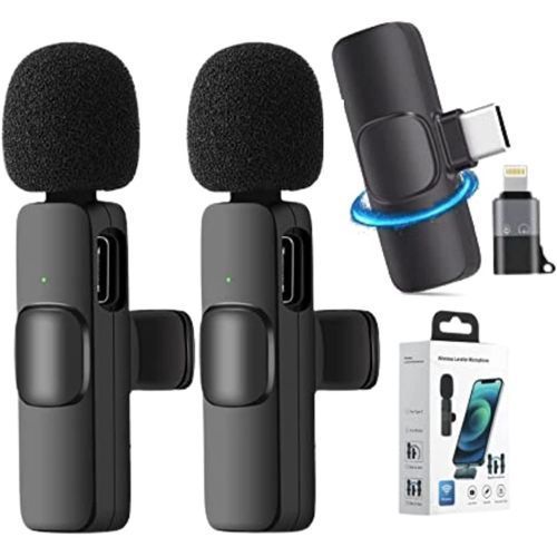 K9 Dual Wireless Microphone For USB-C/IPhone For Recording Vlog 2 Mic +1 Lavalier