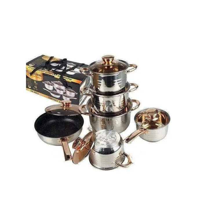 New in 🔥🔥EDENBERG 12pc Stainless Steel Cookware Set Code: 4014 - Image 2