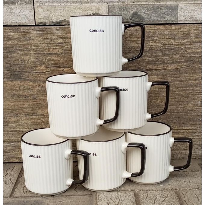 Ceramic 6PCS Set Concise White Japanese Cups