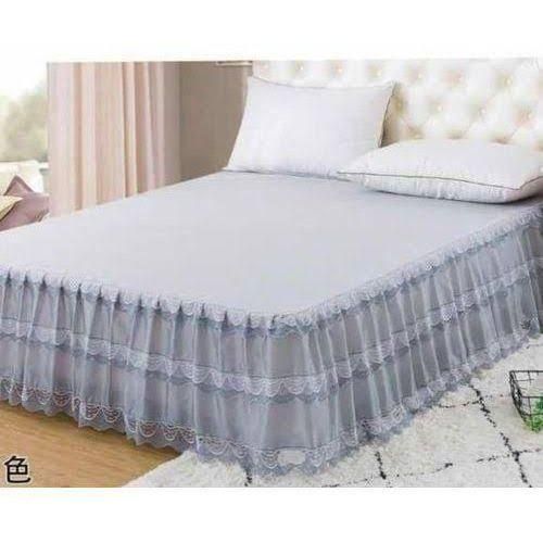 Bedskirt With 2 Pillowcase-Grey
