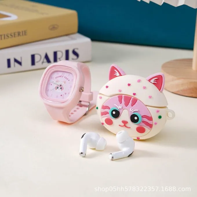 Cute Cat Watch Combo – Watch, Wireless Earbuds, and Case - Image 3
