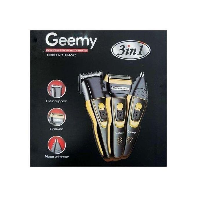 Geemy Rechargeable Hair Shaving Machine, Shaver- 3 In 1