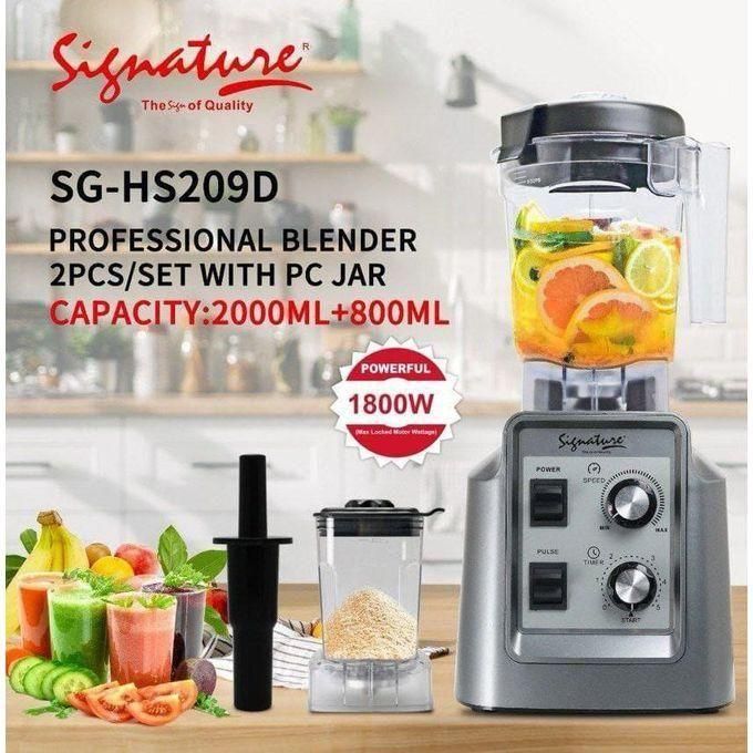 Signature 2 In 1 High Power Commercial Kitchen Heavy Duty Blender With A Grinder-1800Watts And 2L Jar, 800ML Grinder Jar - Image 2
