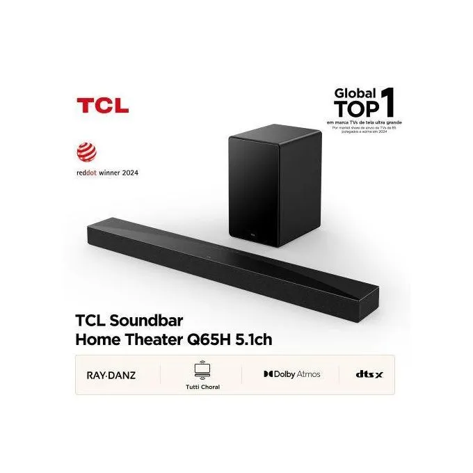 TCL Q65H 51ch Soundbar - 580W, Dolby Atmos, HDMI eARC, Black (1YR WARRANTY)