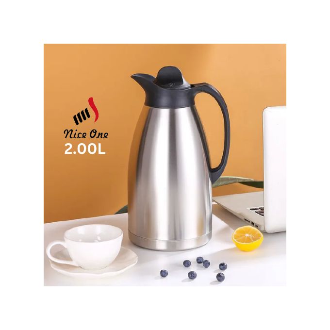 Nice One 2.00L Stainless Steel Vacuum Thermal Flask High-Quality Thermos Flask- Silver (VFS-024-2.00L-Silver)