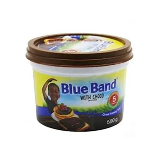 Description Multi-purpose margarine ideal for spreading, with a rich buttery taste.  Key Features Multi-purpose use (cooking, spreading) Rich buttery flavor Easy to use and store What’s in the box x1 blueband  as variationBLUEBAND CHOCO 250GM