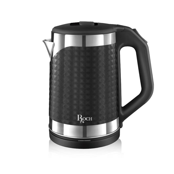 Roch REK-830-D Stainless Steel Electric Kettle - 2L - 2000W - Black (1YR WRTY)