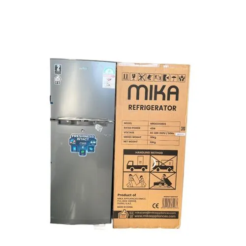 HOT DEAL 🤝 🔥🔥Mika 138L Double Door Refrigerator - Dark Silver, Top Mount Freezer, Direct Cool, Compact Design - Image 3