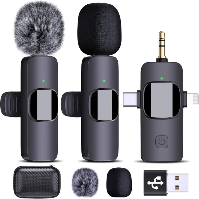 Wireless Microphone for iPhone, Camera, Android, iPad, Mini Microphone, USB C Microphone, iPhone Mic
