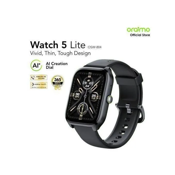Oraimo Watch 5 Lite Smart Watch Smartwatch' Screen Bluetooth Durable Waterproof Dustproof. - Image 2