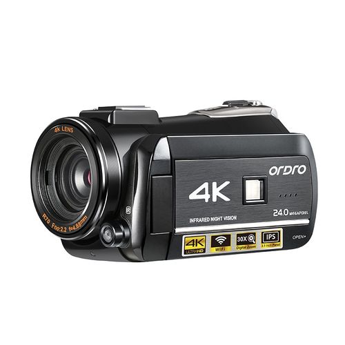 Ordro AC3 3.1 Inch IPS Screen 4K Full HD 13MP Night Vision WiFi Live Camcorder DV Digital Camera, Style:Standard(Black)