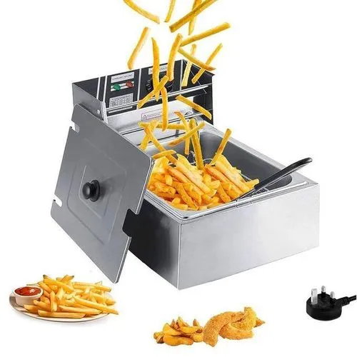 ElectroMate 6 Litres Stainless Steel Electric Deep Fryer – 6L Single Tank /Energy Efficient