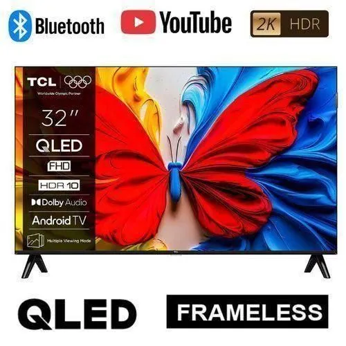 32" inch QLED TV,32S5 S-Series, FHD/HD HDR Smart Android Google TV, Netflix, YouTube, Bluetooth Connectivity,Wifi Connectivity,Inbuilt Decoder – Black (1YR WRTY)