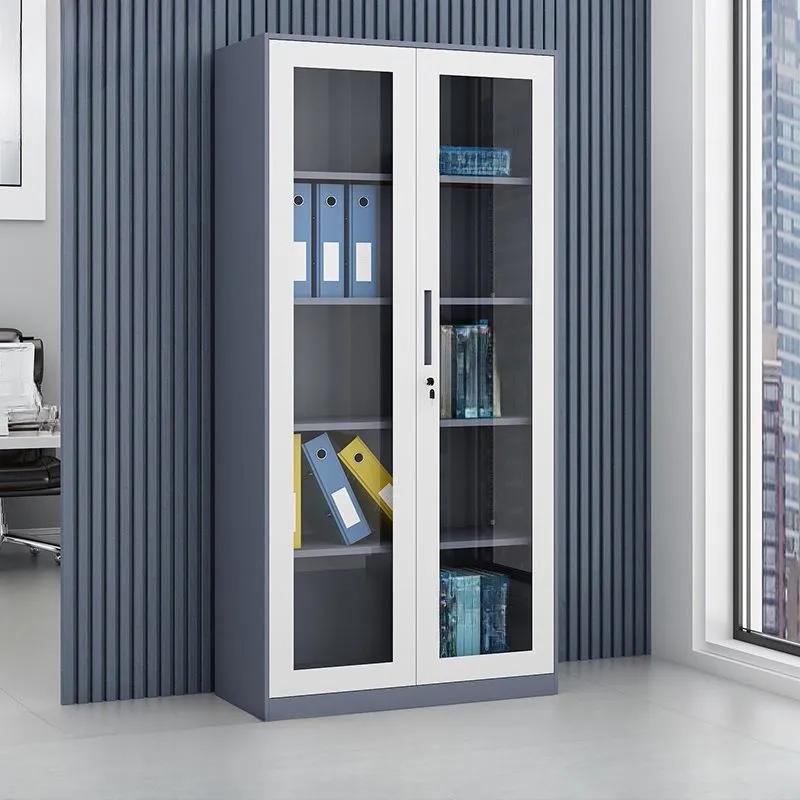 Grey Full Glass Filing Cabinet
