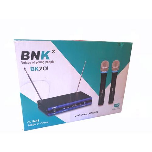 Bnk BK-701 VHF 2 Channel Professional Wireless Microphone Set - Image 2